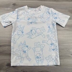 Kids Bluey Character Rash Guard Swim Shirt Size 5T Short Sleeve